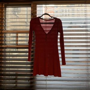Maroon sweater dress